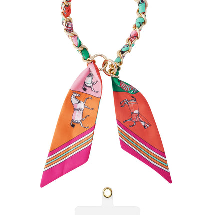 Telefoonkoord satijn luxe - multi