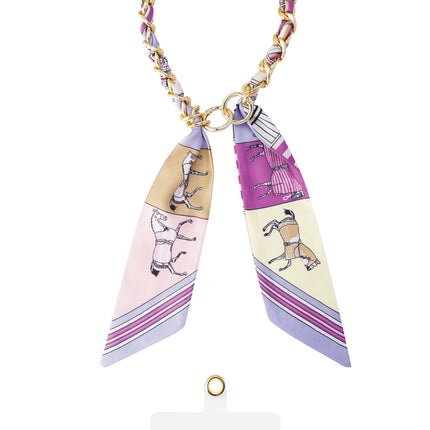 Telefoonkoord satijn luxe - multi