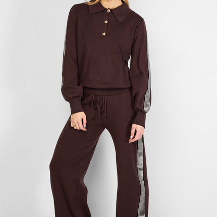 gebreide broek met strepen