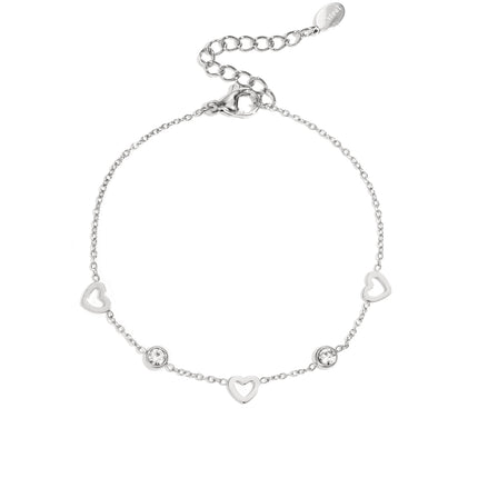 armband met hart en diamant bedels