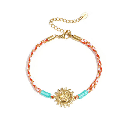 Armbanden met touwbedeltjes, bloemenmotief, casual, vakantie/strand, romantische serie, damessieraden