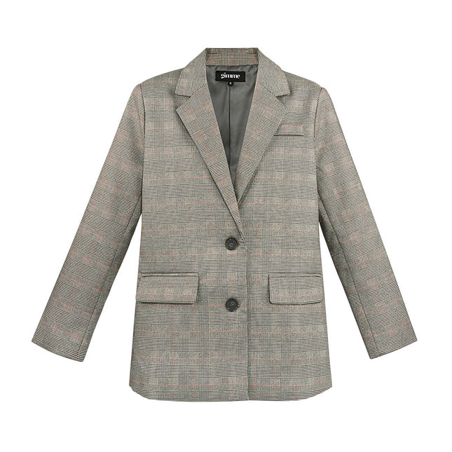 Polyestervezel Vrouwen Suit Set Conservatief Geruit Herfst/Winter