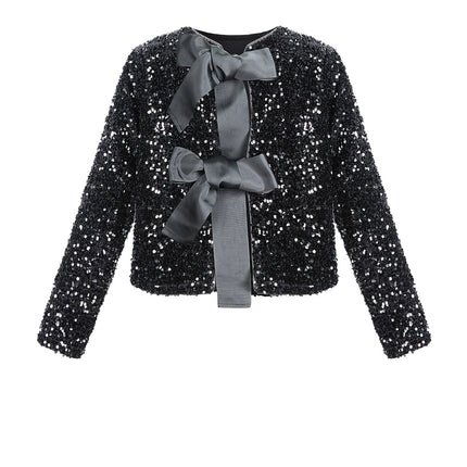 Polyester Lange Mouw Top Geknipt Met Vlinderdetail