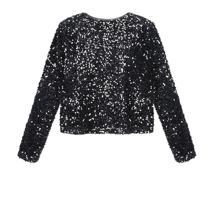 Polyester Lange Mouw Top Geknipt Met Vlinderdetail