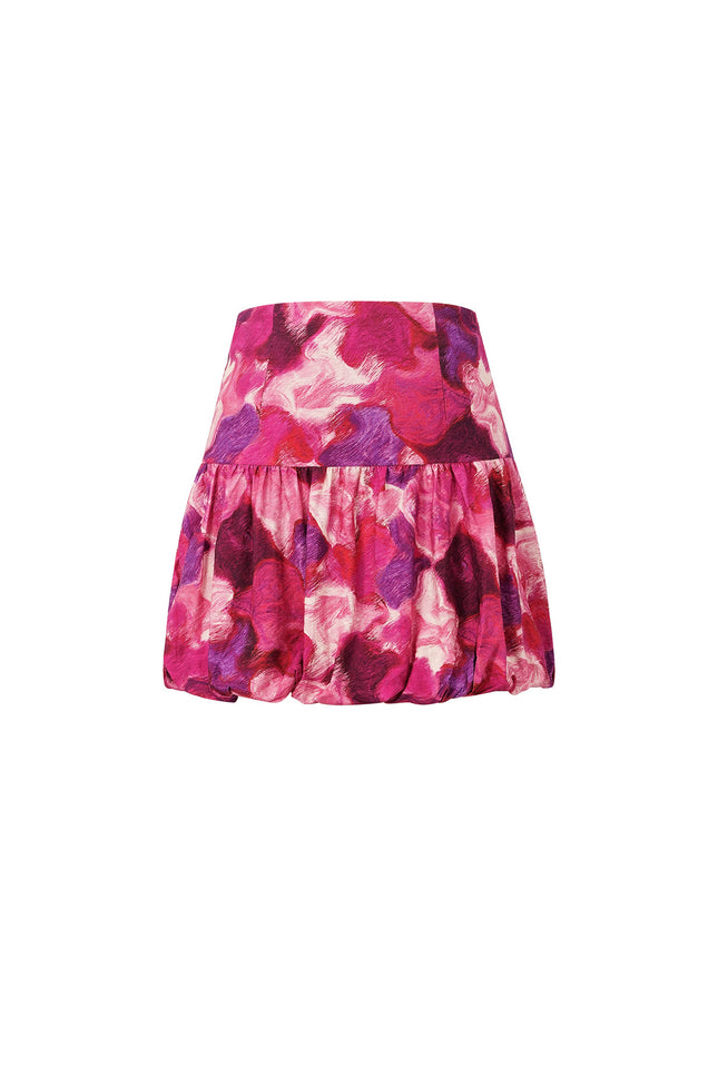 Viscose Vrouwen Minirok met Plooien Ontwerp Fuchsia