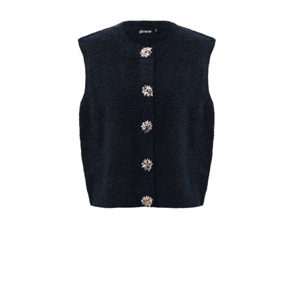 Gebreide Polyestervezel Vrouwen Gebreide Vest Casual Solide Kleur