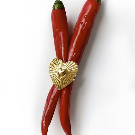 Roestvrijstalen statementringen Hart Casual Dagelijks Eenvoudig Serie Damessieraden