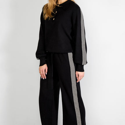 gebreide broek met strepen