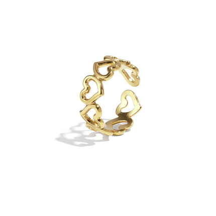 Roestvrijstalen minimalistische ringen Hart Casual Dagelijks Eenvoudig Serie Dames sieraden