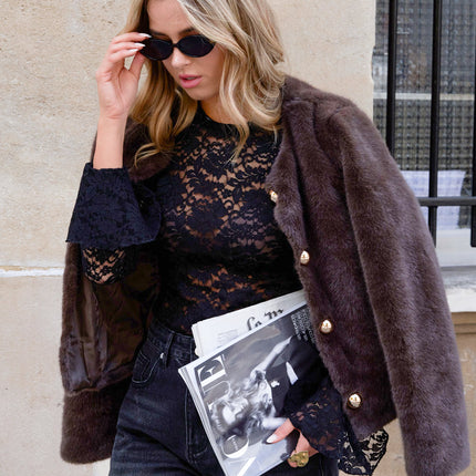 Woven Polyester Fiber Vrouwen Jas Elegant Solid Color Fall/Winter