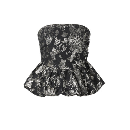 Geweven Polyestervezel Vrouwen Mouwloze Top Elegante Bloemenprint