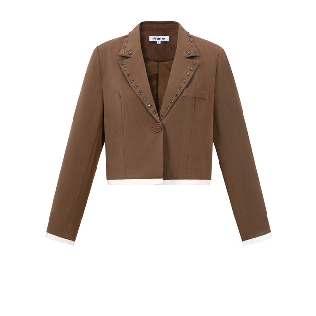 Geweven Polyestervezel Vrouwenpak Set Herfst/Winter Straat Eenvoudige Kleur