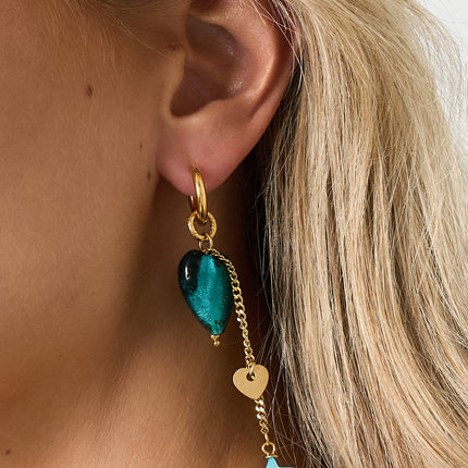 Oorbellen van roestvrij staal met hartjes, casual, dagelijks, eenvoudig, serie, damessieraden