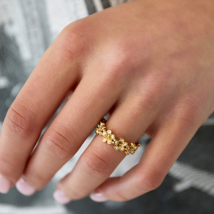 Roestvrijstalen minimalistische ringen met bloemen, casual, dagelijks, eenvoudig, serie, damessieraden