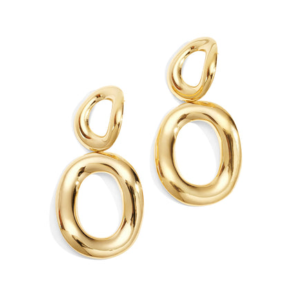 Oorbellen van roestvrij staal, cirkelvormig, casual, dagelijks, eenvoudig, serie, damessieraden