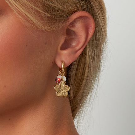 Oorbellen van roestvrij staal met bloemenmotief, casual, dagelijks, eenvoudig, serie, damessieraden