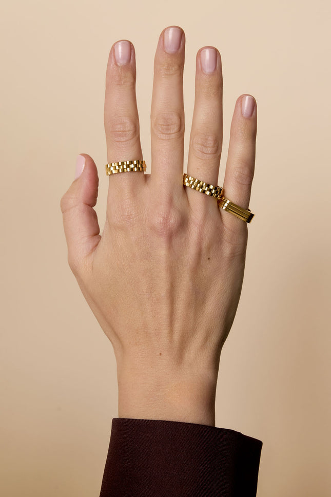 Roestvrijstalen minimalistische ringen rechthoek Eenvoudig dagelijks Eenvoudig serie Dames sieraden