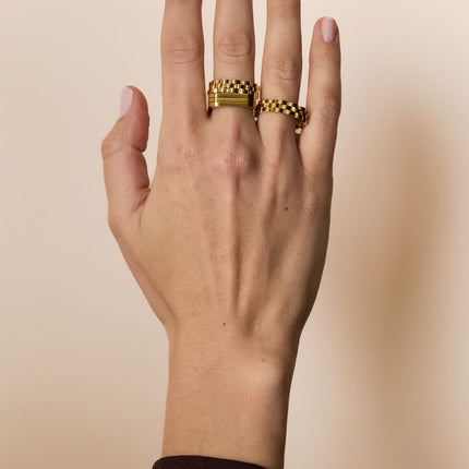 Roestvrijstalen minimalistische ringen onregelmatige vorm Eenvoudig dagelijks Eenvoudige serie Dames sieraden