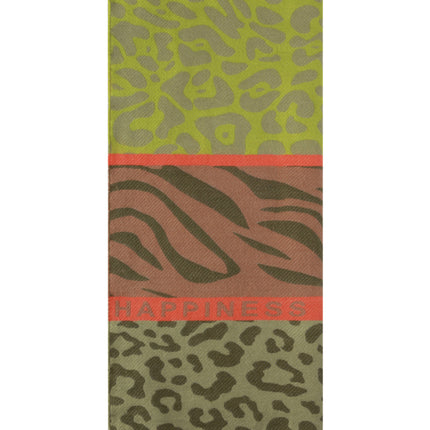 Opvallende sjaal met prints en tekst