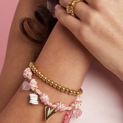 Armbanden met touwbedeltjes, hartjes, zoete, romantische serie voor dagelijks gebruik, damessieraden