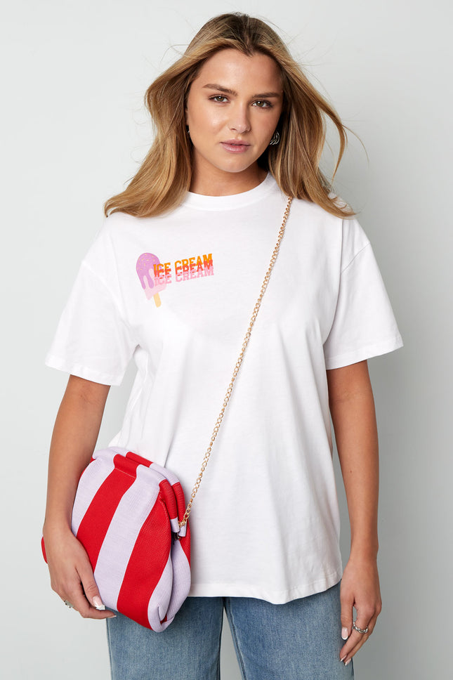 Gestreepte strandclutch