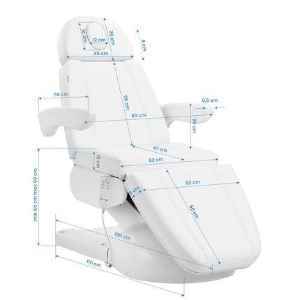 Azzurro Lux 3M cosmetische stoel wit met verwarming