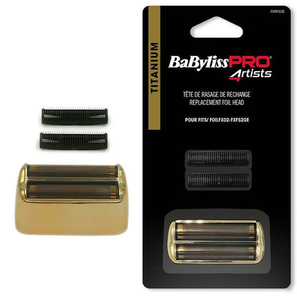 Babyliss PRO 4Artists Ersatzkopf, Goldmetall-Doppelfolienrasierer, Schwarz