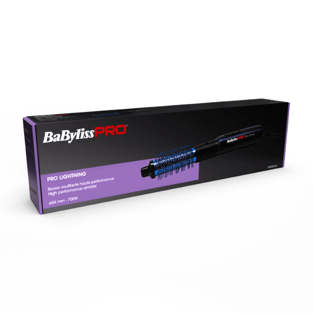 Babyliss PRO Warme lucht borstel Blue Lightning PRO 34 mm Zwart 700W