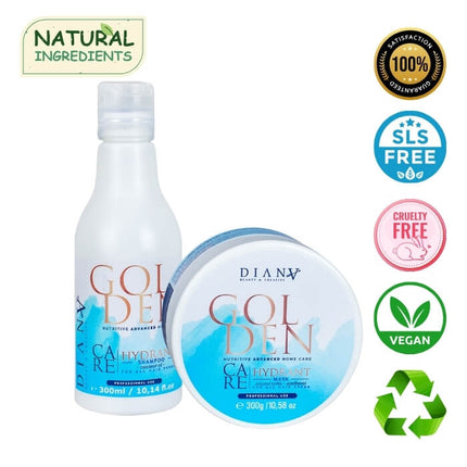 Golden Blue Protein Home Care Set – Shampoo + Maske mit violettem Pigment für blondes Haar – 2 x 300 ml