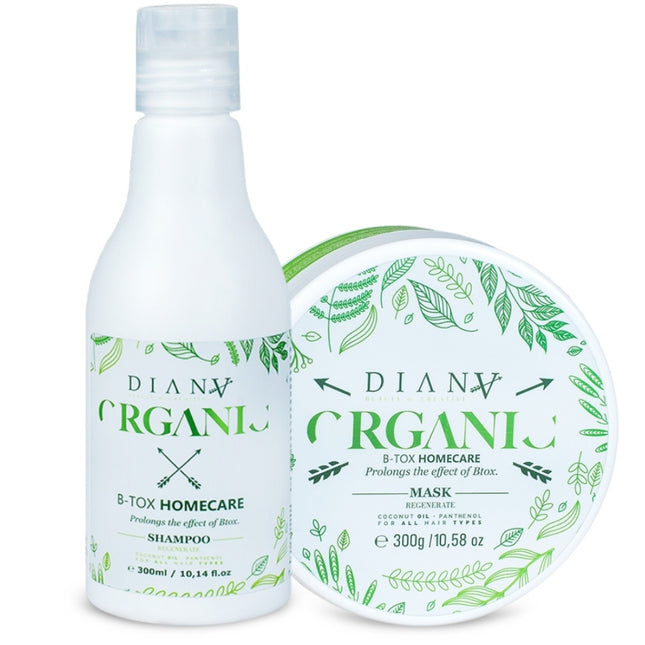 Organic Hair Botox Home Care Set – Shampoo + Masker voor natuurlijke verzorging en langdurige gladheid – 2 × 300ml