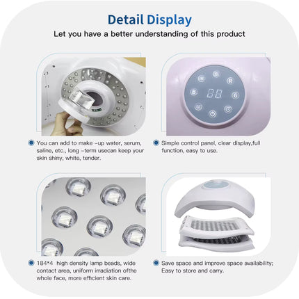 Farbige LED-Gesichts- und Körper-PDT-Maske + Kalt-Nano-Spray