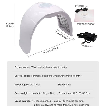 Farbige LED-Gesichts- und Körper-PDT-Maske + Kalt-Nano-Spray