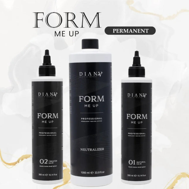 Form Me Up Organic Permanent Krullen + Volume Behandelset – Professioneel Curl System 3-Step 01+02+Neutralizer 1000ml