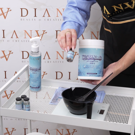 Frozen Haarcryotherapie-set: 5x 10 ml ampullen, 500 ml voorbehandelingsshampoo, 500 ml Botox en 300 ml afsluitspray (Kopia)