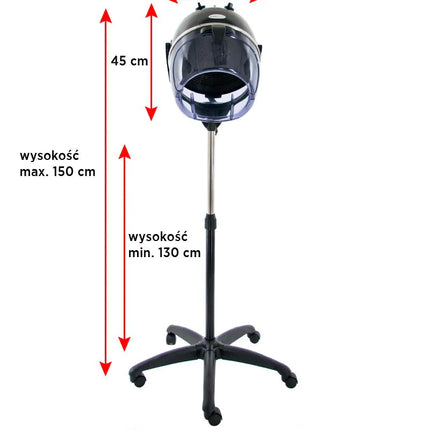 Gabbiano LI-202S Standing Hood Dryer – Black – 2 Speeds