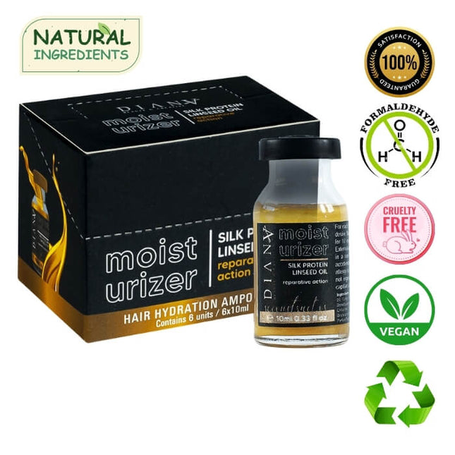 Ampoule de protéines dorées pour cheveux 6 x 10 ml – Hydratation et réparation intensives
