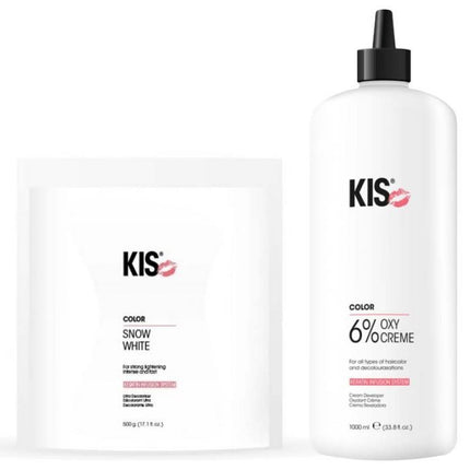 KIS SnowWhite Blonde Puder 500gr + OxyCream 6% 1000ml
