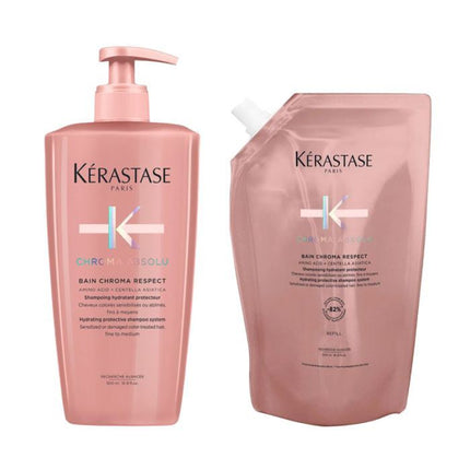 Kerastase Chroma Absolu Bain Chroma Respect 500ml + Refill 500ml