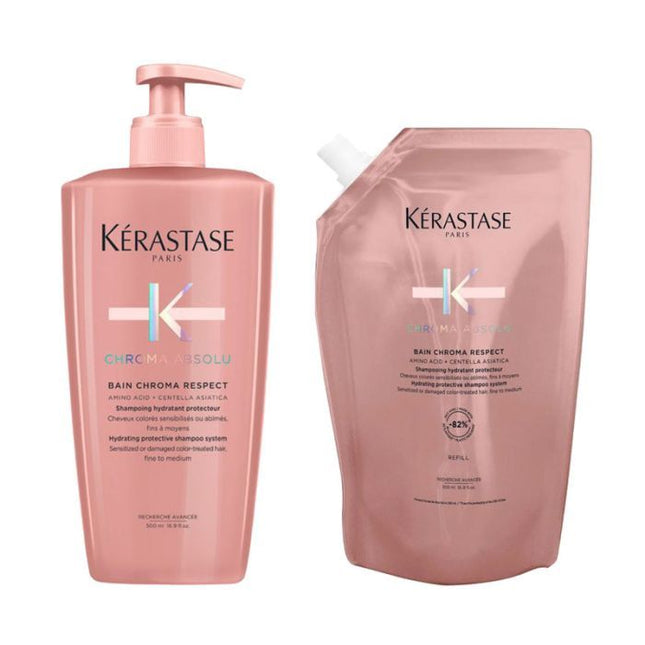 Kerastase Chroma Absolu Bain Chroma Respect 500ml + Refill 500ml