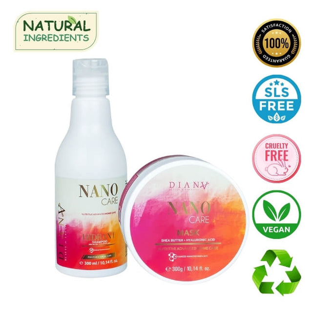 NanoGold Home Care Set – Shampoo + Masker 300 ml met hyaluronzuur en kokosolie