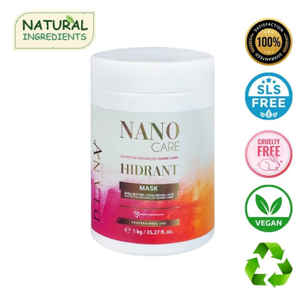 NanoGold Home Care Haarmasker 1000 g – met hyaluronzuur, sheaboter & kokosolie