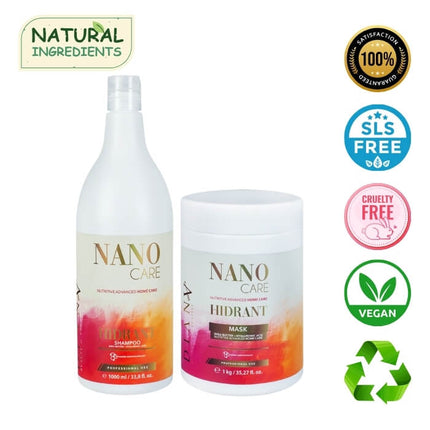 NanoGold Home Care Set – Shampoo + Masker 1000 ml met hyaluronzuur en kokosolie