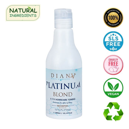 Platinum Hair Botox Home Care Shampoo – Feuchtigkeitsspendendes Shampoo mit violettem Pigment für kühles blondes Haar – 300 ml