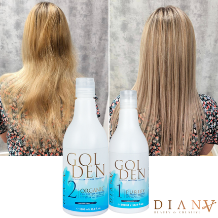 Golden Blue Professional – Luxury Violet Protein Straightening Set 500ml + 300ml