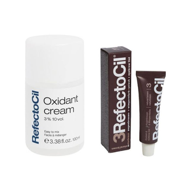 Refectocil Wenkbrauwverf 3 natuurbruin 15ml + Refectocil Cream ontwikkelaar 3% 100ml