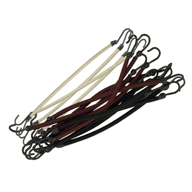 Sibel Elastiekjes met haak zwart/bruin/blond 12st