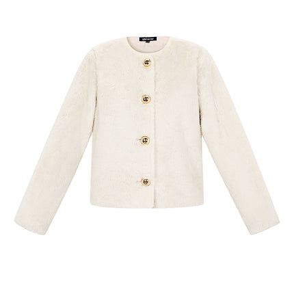 Woven Polyester Fiber Vrouwen Jas Elegant Solid Color Fall/Winter