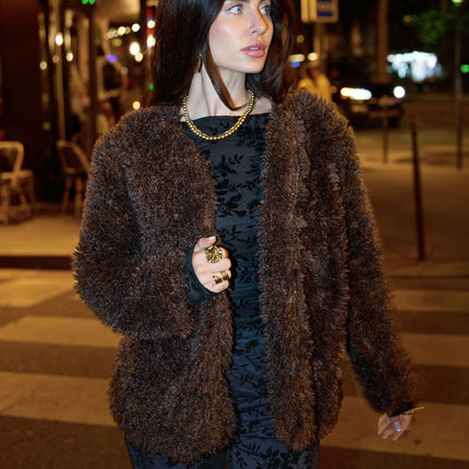 Geweven Polyestervezel Vrouwen Jas Elegant Solide Kleur Herfst/Winter