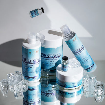 Frozen Haarcryotherapie-set: 5x 10 ml ampullen, 500 ml voorbehandelingsshampoo, 500 ml Botox en 300 ml afsluitspray (Kopia)