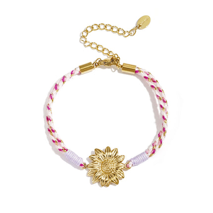 Armbanden met touwbedeltjes, bloemenmotief, casual, vakantie/strand, romantische serie, damessieraden